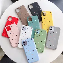 Candy Color Cute Love Heart Phone Case For iPhone 13 12 11 Pro Max 7 8 Plus X XS Max XR SE 2020 Soft TPU Silicon Back Cover