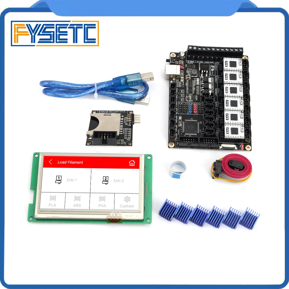 : FYSETC F6 V1.3 все в одном материнская плата + 4 3 &quotсенсорный экран Экран с SD Card Reader 6 шт.