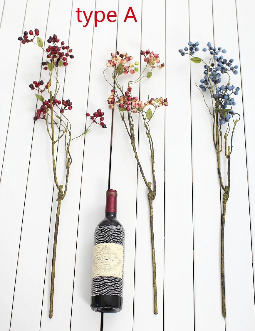 1 шт. Гибкий Длинный мягкий стебель красивый Искусственный Буш ветка ягод