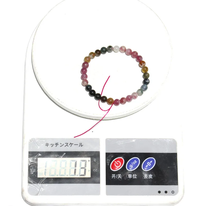 

1 PCS 6-7 MM Natural Colorful Rainbow Tourmaline Crystal Bracelet For Girl