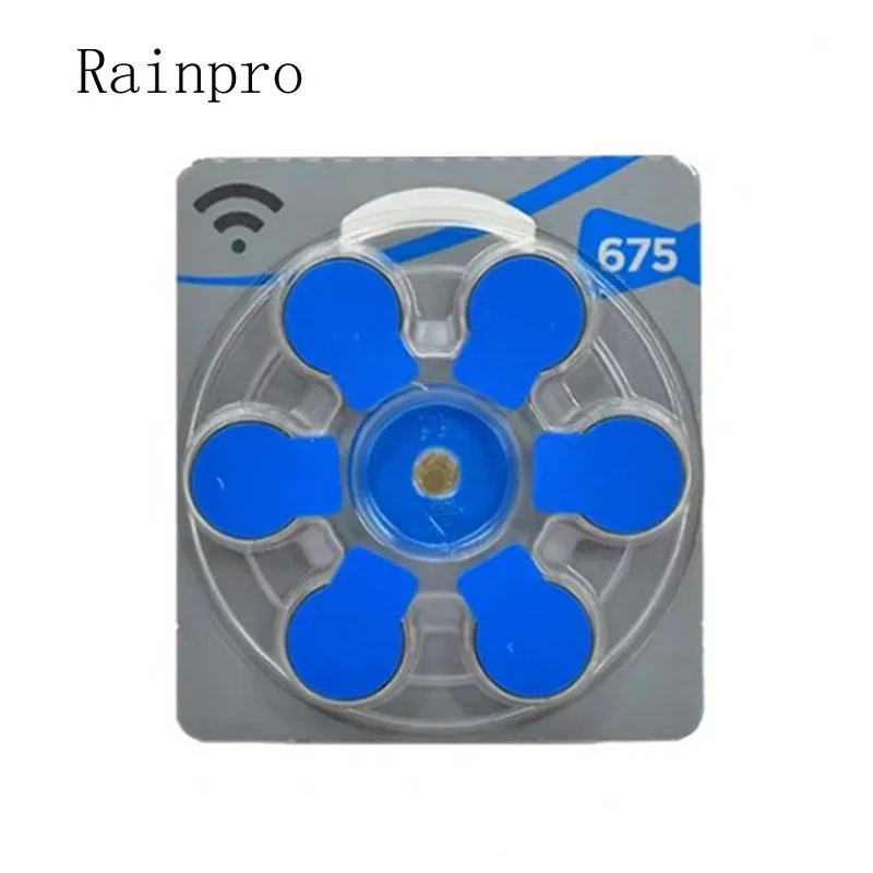 Набор для слухового аппарата Rainpro 60 шт./лот P675 675 цинковые батареи 675A A675 PR44 |