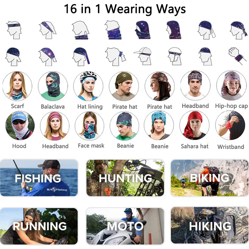

Seamless Balaclava Magic Scarf Face Cover Starry Sky Head Bandanas Shield Headband Headwear Men Women Bicycle Neck Warmer