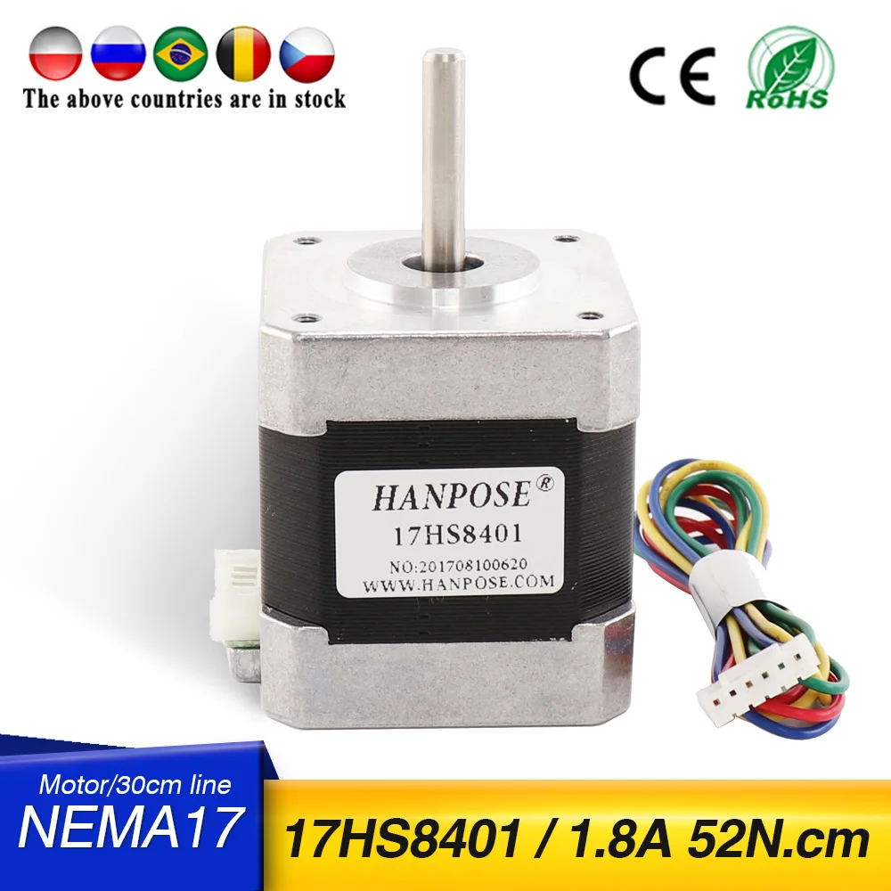 Шаговый двигатель 42BYGH48 1.8A (17HS8401) 4-проводной Nema17 48 мм 78Oz-in для монитора 3D-принтера 1