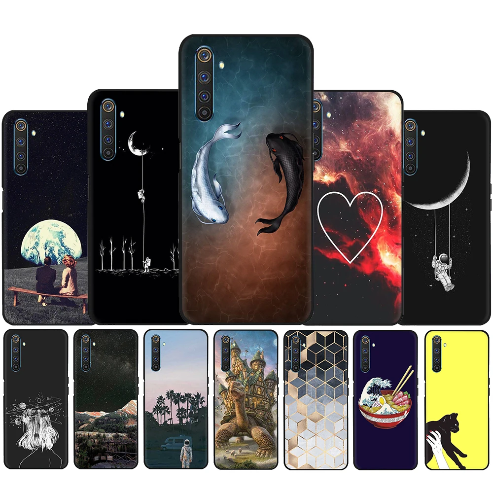 С рисунком кота из мультфильма астронавт рыбы силиконовый чехол для телефона OPPO