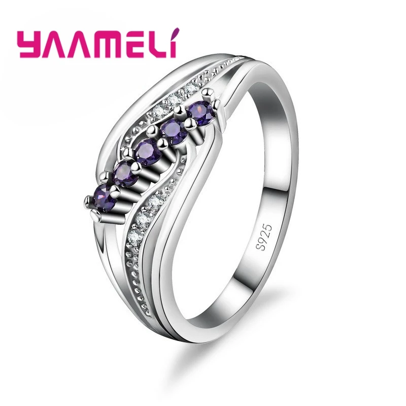 Geometric Style Shinning Small Crystals Paved Fashion Rings 925 Sterling Silver Anniversary Party Wedding Engaged | Украшения и