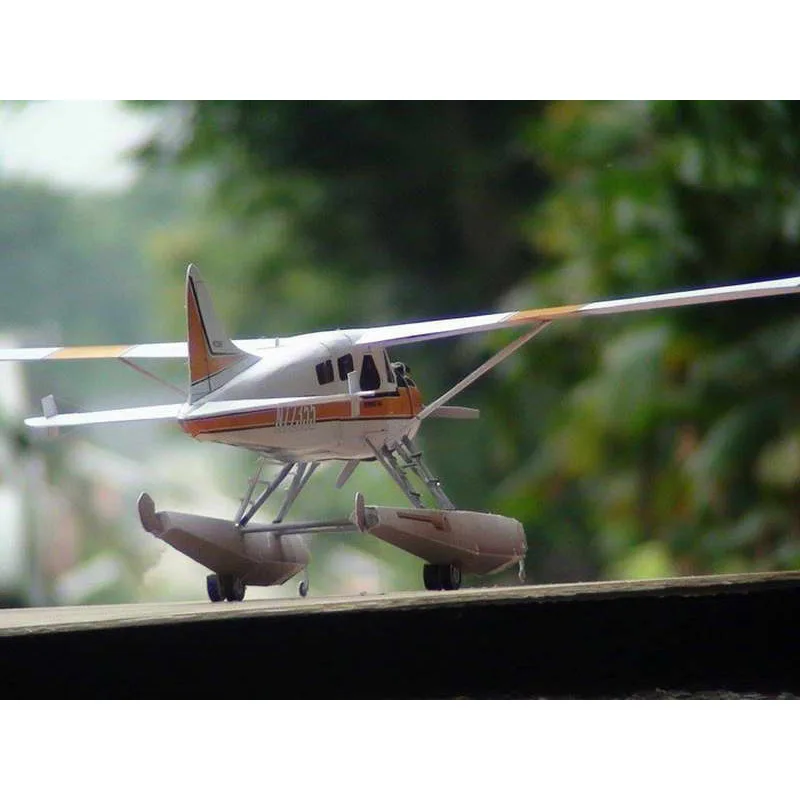 1:32 40 см DHC-2 Beaver Seaplane DIY 3D бумажная карточка модель Конструкторы строительные игрушки развивающие игрушки Военная Модель