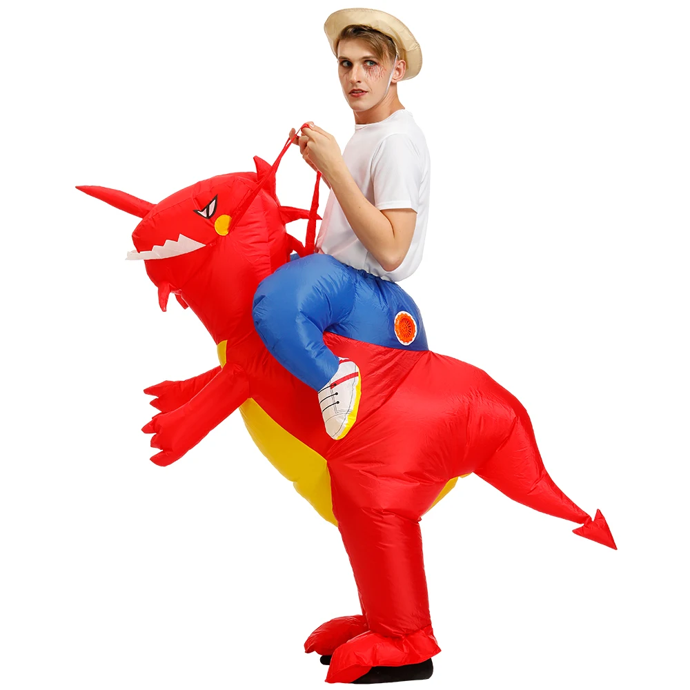 Костюмы на Хэллоуин для взрослых косплей динозавр надувные костюмы Walk T rex Disfraz