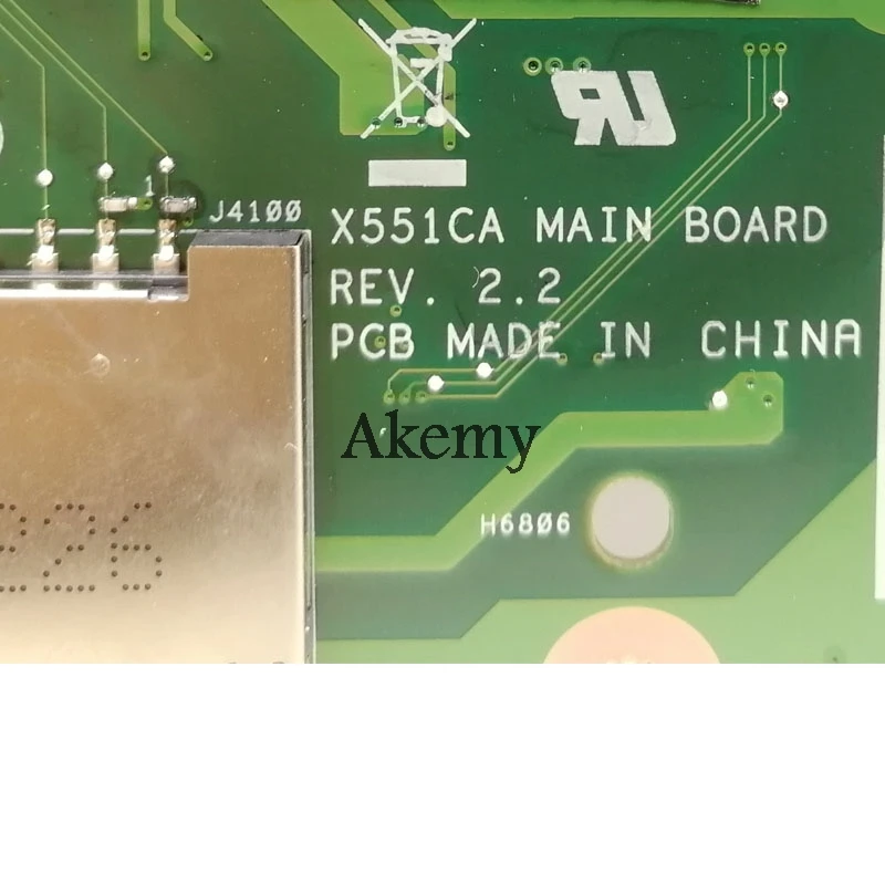 

Akemy X551CA Laptop motherboard for ASUS X551CA X551CAP X551C X551 F551C F551CA Test original mainboard 1007/2117U 4G RAM