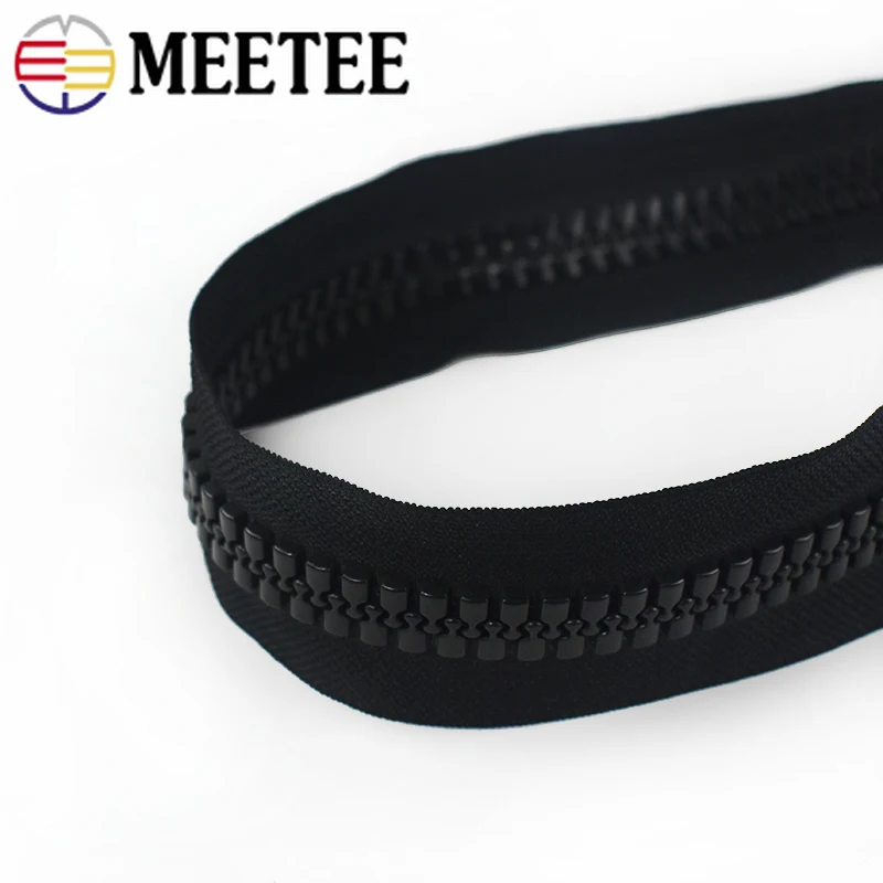 Meetee 20 # очень большие молнии из смолы черные двойные ползунки открытые для шитья