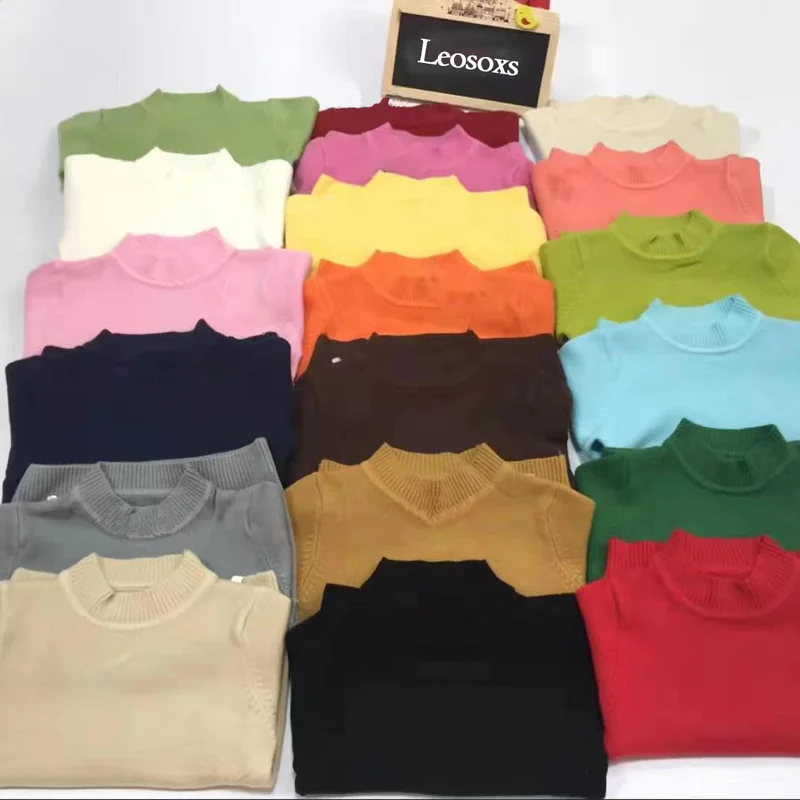 Осенне-зимняя теплая одежда для маленьких мальчиков Однотонный свитер с круглым