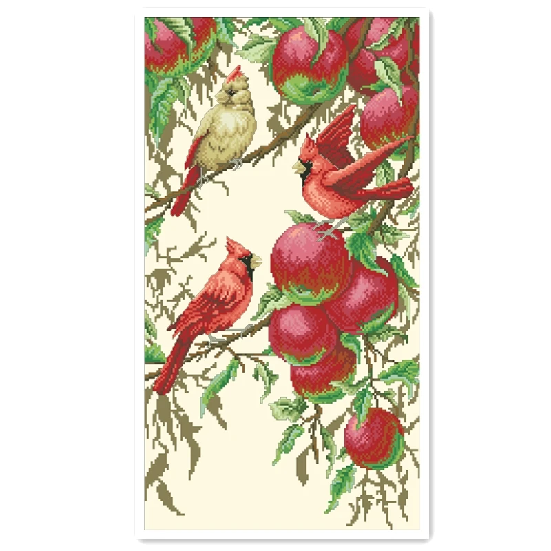 Набор для вышивки крестиком Cardinals and Apple 18/14/11 карат светло желтая шелковая