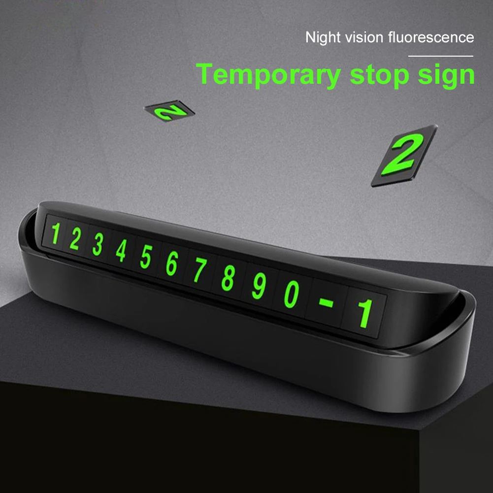Sell Like Hot Luminous Car Temporary Parking Card Magnetic Phone Number Hidden Telephone Plate Auto Park Stop Access | Автомобили и