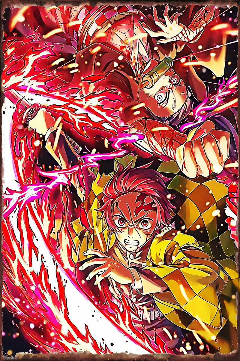 

Demon Slayer Tin Plates Wall Decor Room Decoration Retro Vintage Metal Sign Tin Sign For Art Man Cave Cafe Pub Home Club