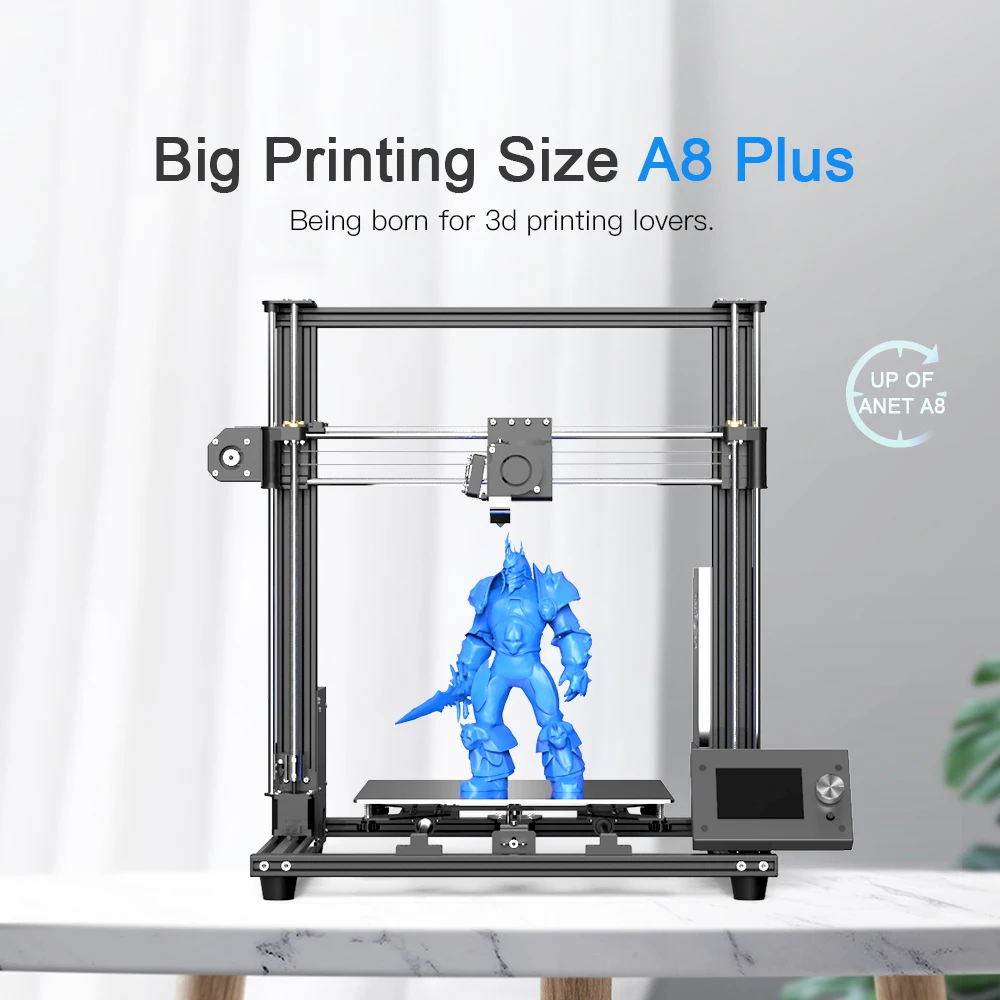 3D принтер Anet A8 Plus для объемной печати полностью металлический двойной Z-двигатель