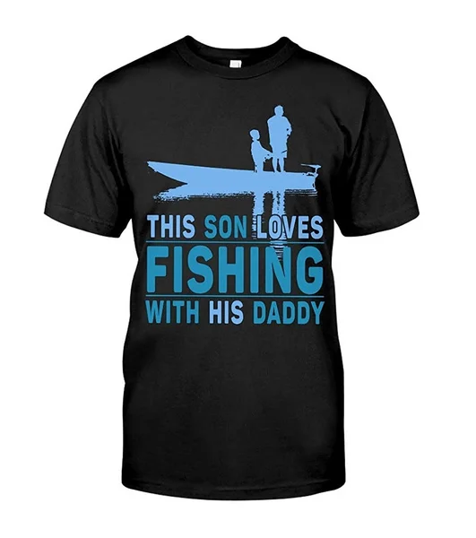 

Summer t-shirts This Son Loves Fishing with His Daddy Short Sleeve T-Shirt