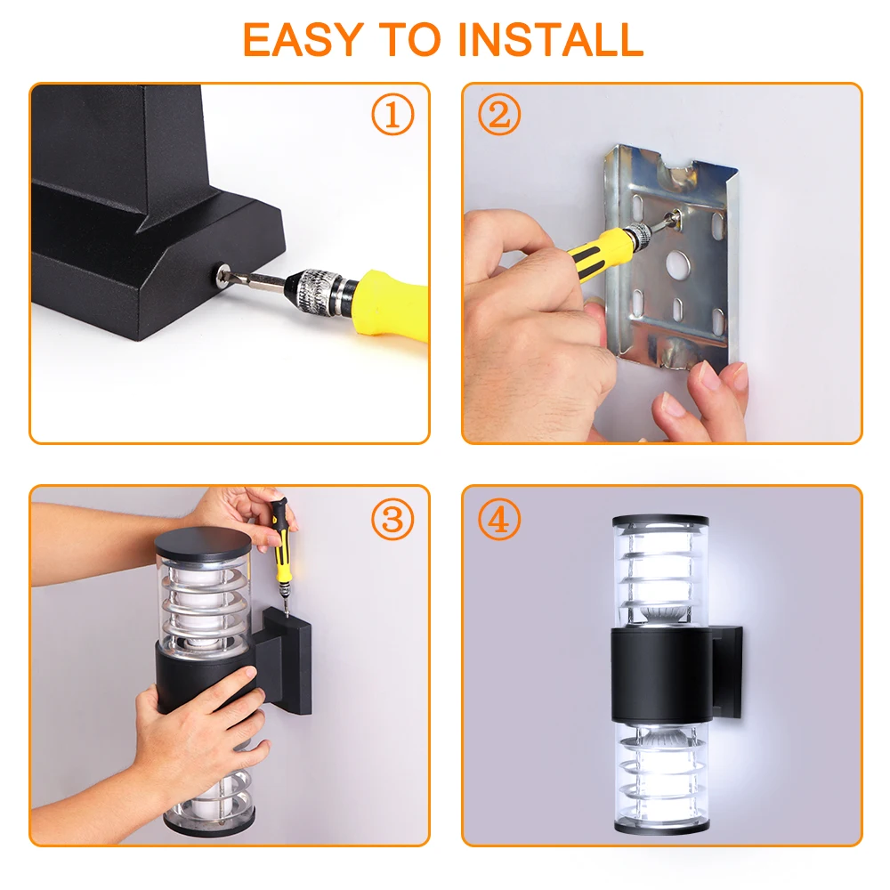 E27 настенная розетка лампы 24 Вт Водонепроницаемый Алюминий Стекло абажур