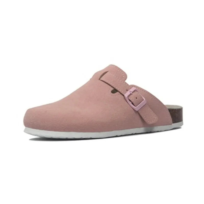 

Women Faux Suede Cork Platform Slippers Summer Classic Non Slip Sole Metal Buckle Outdoor Home Shoes Ladies Trendy Casual Mules