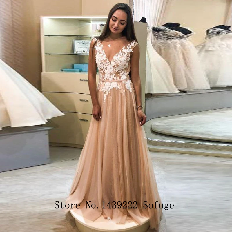 

Champion Aline Evening Dresses Prom Pleat Lace Appliques Vestidos De Fiesta De Noche Robe De Soiree