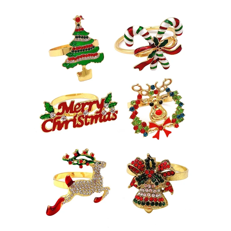 

Christmas Napkin Ring,Napkin Holder Ring Delicate Table Decor for Christmas Holiday Wedding Banquet Birthday Daily Table