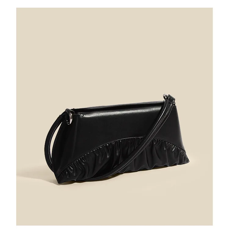 

Magnetic Buckle Ladies Half-Moon Bag Fold Design Women Single Shoulder Bag Niche Design Handbag for Female Stone Chain Purses