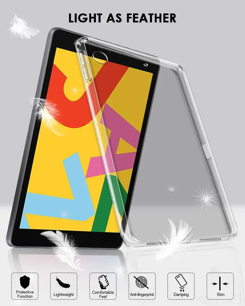 Case for iPad 7 10.2 Shockproof Silicon TPU Gel Transparent Case for New Apple iPad 10.2 Tablet Funda Capa Case Cover
