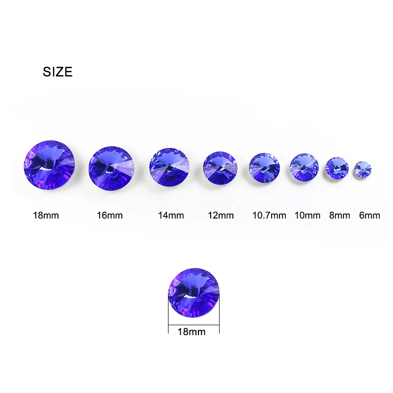 6 18 мм модные Rivoli Свободные Стразы для украшения ювелирных изделий Pointback с