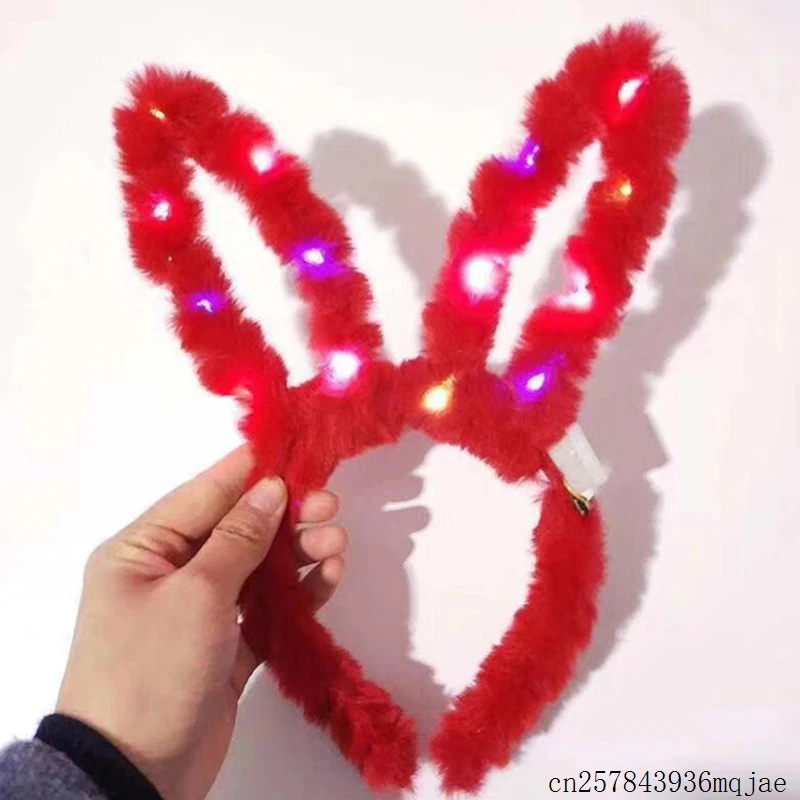 100 шт. светодиодный головной убор с заячьими ушками светильник в виде кролика