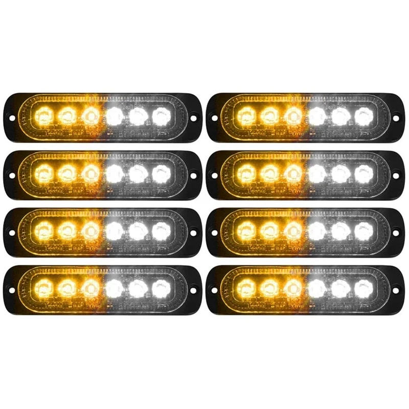 

8 шт 6LED сбоку Strobe Предупреждение аварийного Предупреждение строительство автомобиль грузовик светильник бар Предупреждение мерцающий све...