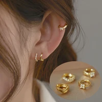 luxury gold zircon inlaid hoop earrings for women girls elegant exquisite korean earrings hoops party wedding fashion jewelry