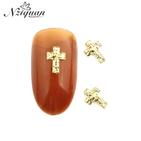 20 pieces of charm nail decoration gold alloy rhinestone crosses for nail charm manicure accessories 3d nail art decoration