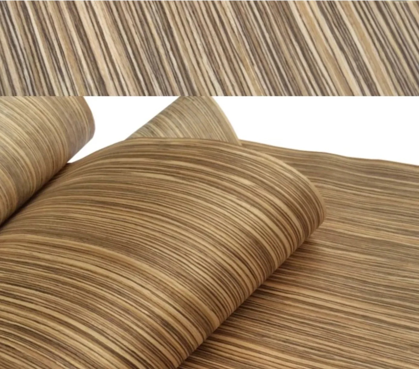 

2pcs Wide:60cm L:2.5Meters/pcs Thickness:0.25mm Technology Zebra Stripe Wood Veneer (back non woven fabric)