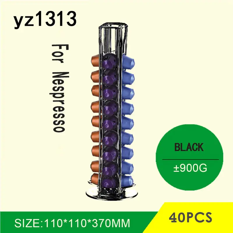 YZ1313 black Железная кофейная посуда капсулы кофе nespresso Pot Holder Stand Capsule стеллаж для хранения полка органайзер для dolcegusto - Цвет: YZ1313 black