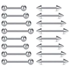 16 шт. 14 г кольца для сосков из нержавеющей стали кольца для языка прямые штанги пирсинг 12 мм 14 мм 16 мм 18 мм в длину для женщин мужчин