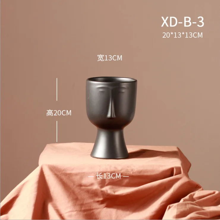 

Nordic Simplicity Matte Ceramic Vase Decoration Dry Flower Art Face Flower Living Room Home Decoration