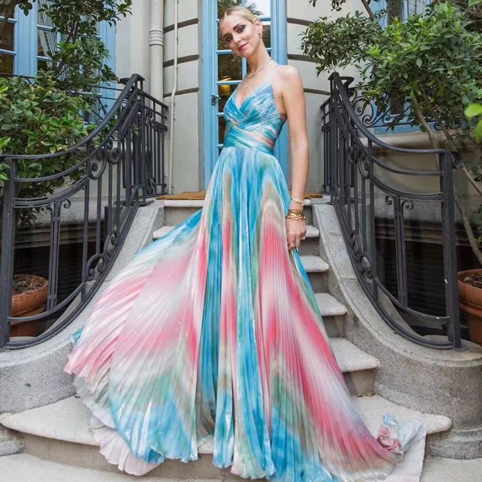 Adyce новое летнее длинное Для женщин как у знаменитостей вечерние платье Vestido сексуальное платье без рукавов на бретельках, Клубное платье, Элегантное Длинное Платье