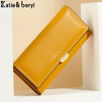 brand designer trifold long wallet womens soft pu leather female purse card holder phone pocket ladies clutch daily use purse