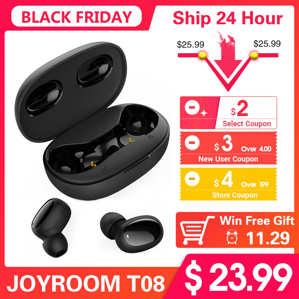 Joyroom T08 TWS bluetooth 5,0 наушники беспроводные стерео наушники с сенсорным управлением HIFI Качество звука водонепроницаемый бинауральный звонок