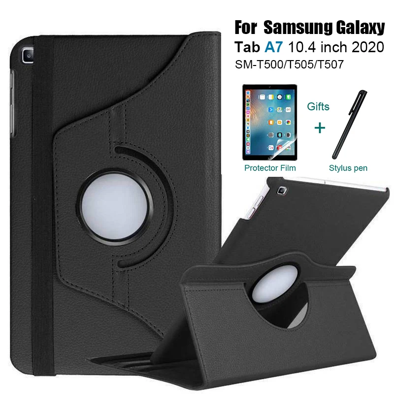 

Для Galaxy tab A7 10,4 2020 SM-T500 SM-T505 кожаный чехол 360 Вращающийся Smart Cover Чехол подставка для tab A7 10,4 дюймов T500 T505 T5077