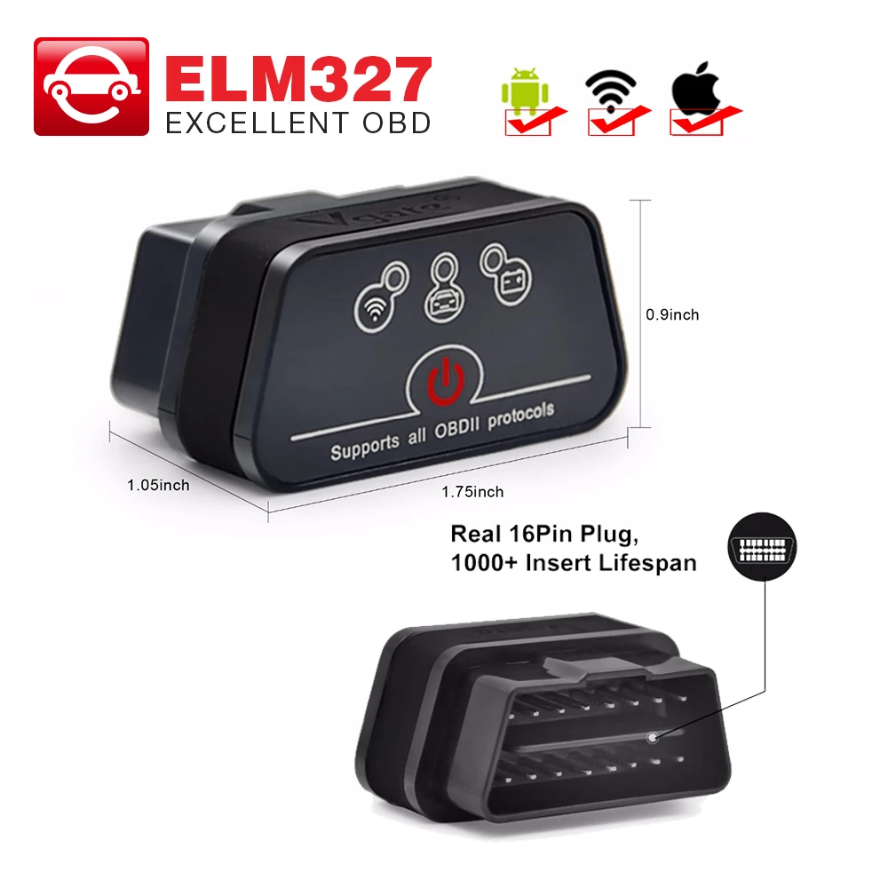 Vgate ICAR2 wifi mini ELM327 OBD2 считыватель кодов для IOS iPhone iPad Android ICAR 2 ELM 327 wifi адаптер OBD II диагностический инструмент