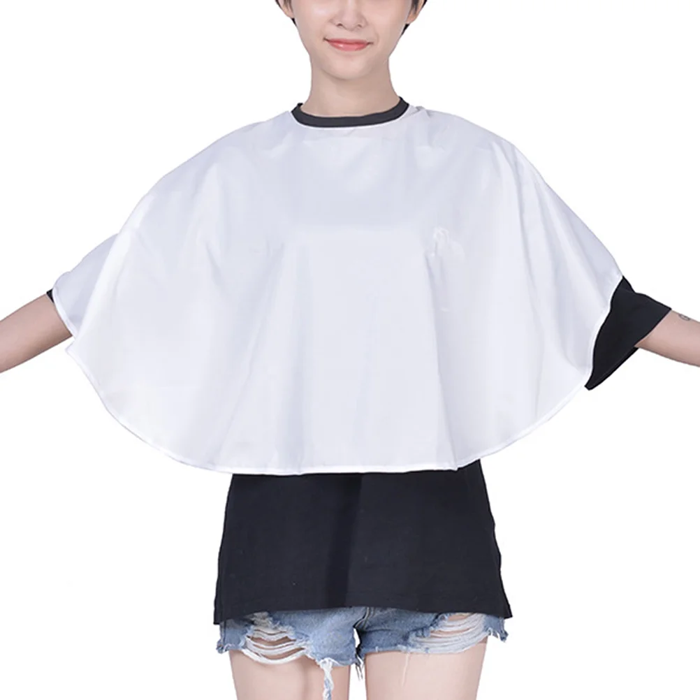 

Waterproof Hair Salon Barber Cape Hair Cutting Shawl Adjustable Hairdressing Shoulder Cape (White)