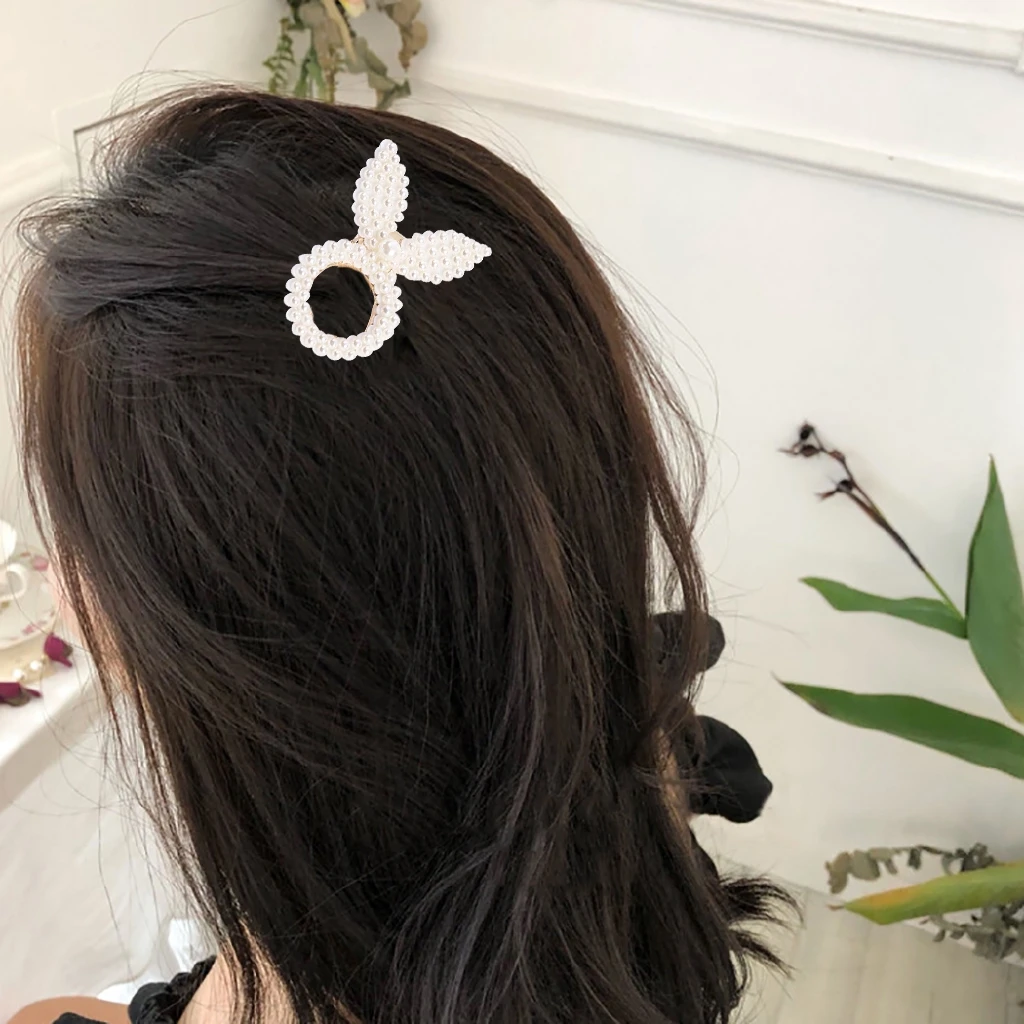 Модные милые заколки для волос с кроликом подходящие фотосессий жемчужная