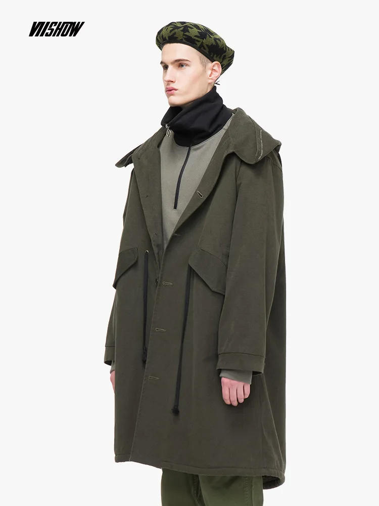 VIISHOW мужская зимняя куртка Брендовое зимнее пальто одежда 2018 однотонная парка