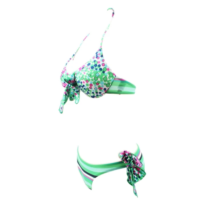 

Hot Spring Floral Swimsuit Bowknot Swimwear Underwire Push Up Bikini Girl Exotic Swimwear Bath Linen Fashion Women Bikini Set