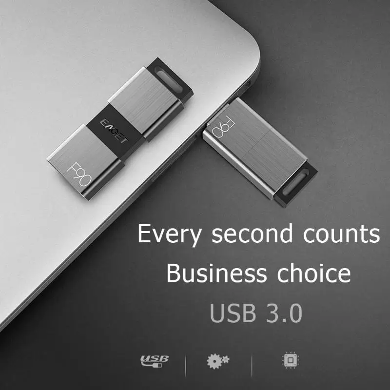 EAGET F90 портативный деловой металлический USB 3 0 U диск флэш накопитель 16/32/64/128G