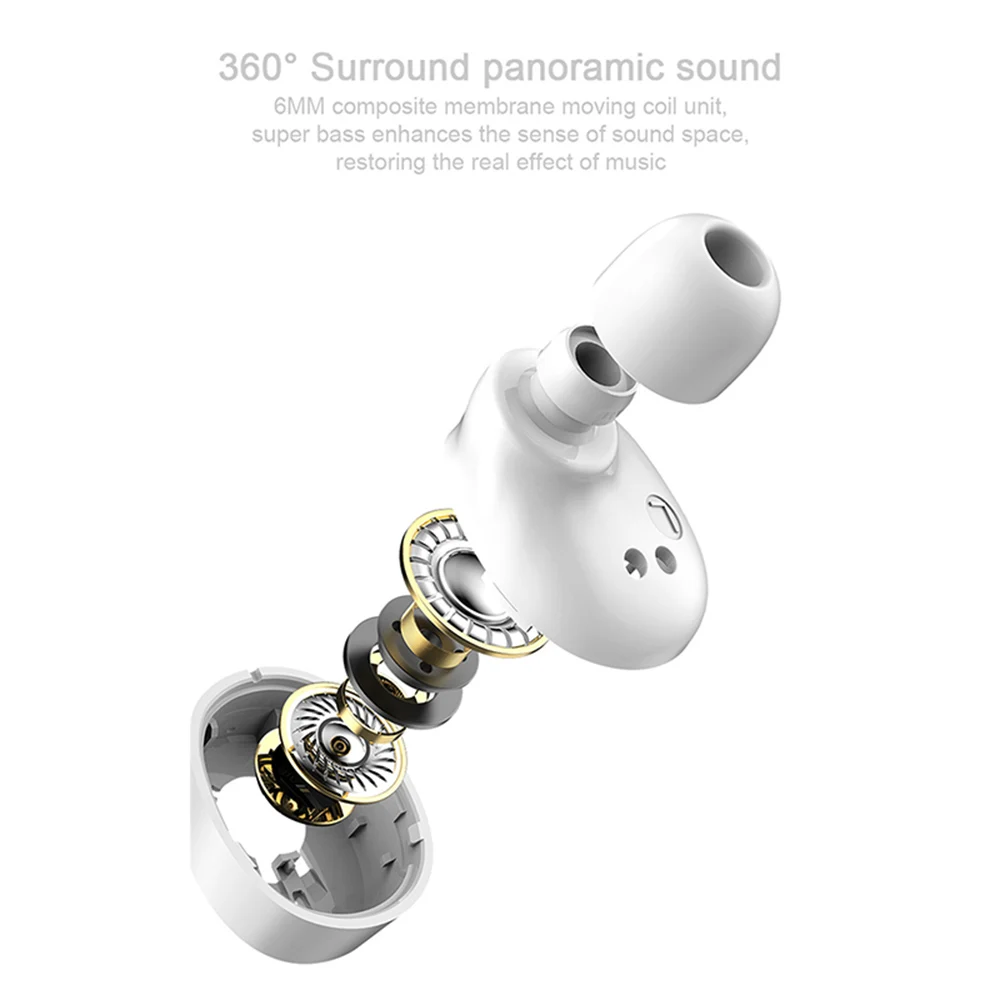 

GFIVE Wireless Bluetooth 5.0 Earphone Touch Control In-Ear Stereo Headphone With Charging Box Waterproof Headset Earbuds Music