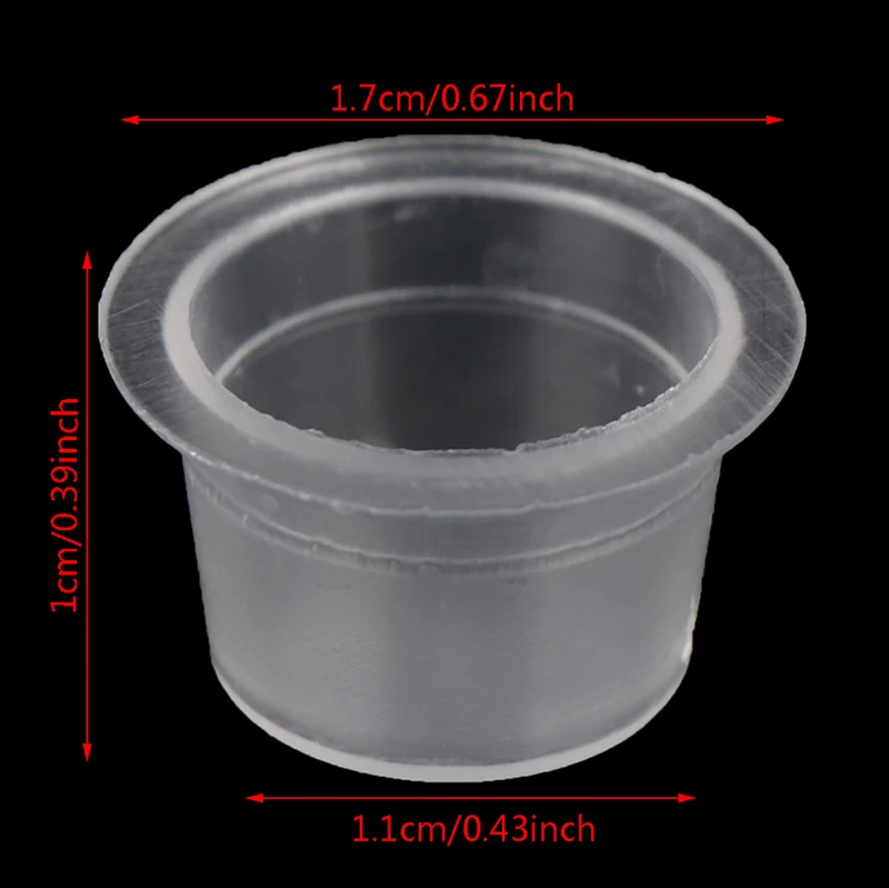 

500pcs Tattoo Ink Cups Professional Tattoo Supplies Transparent Pigment Cups