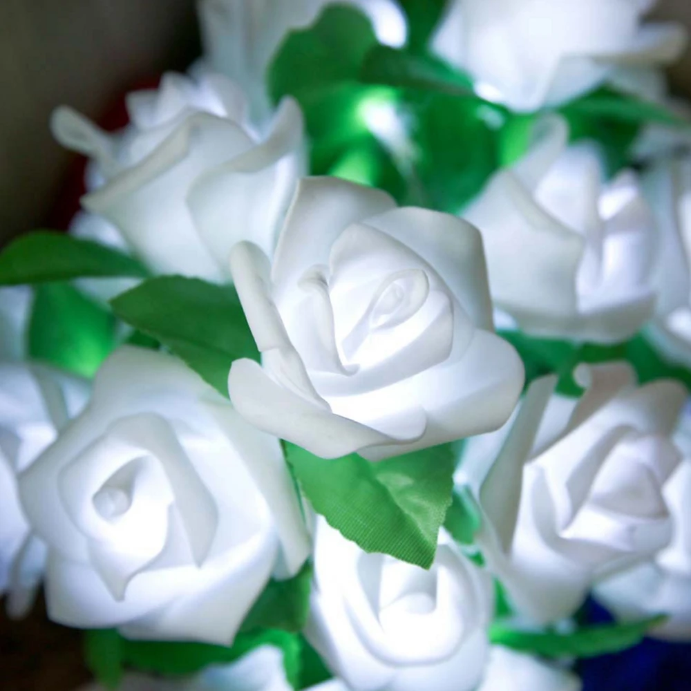 Роза светодиодный светильник s цветок фея струнный 20 ламп на батарейках ночной