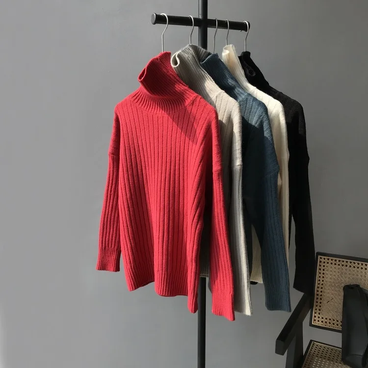 2020 Spring Women Knitted Sweater And Pullovers Long Sleeve Turtleneck Vintage Slim Femme Tricot Pull | Женская одежда