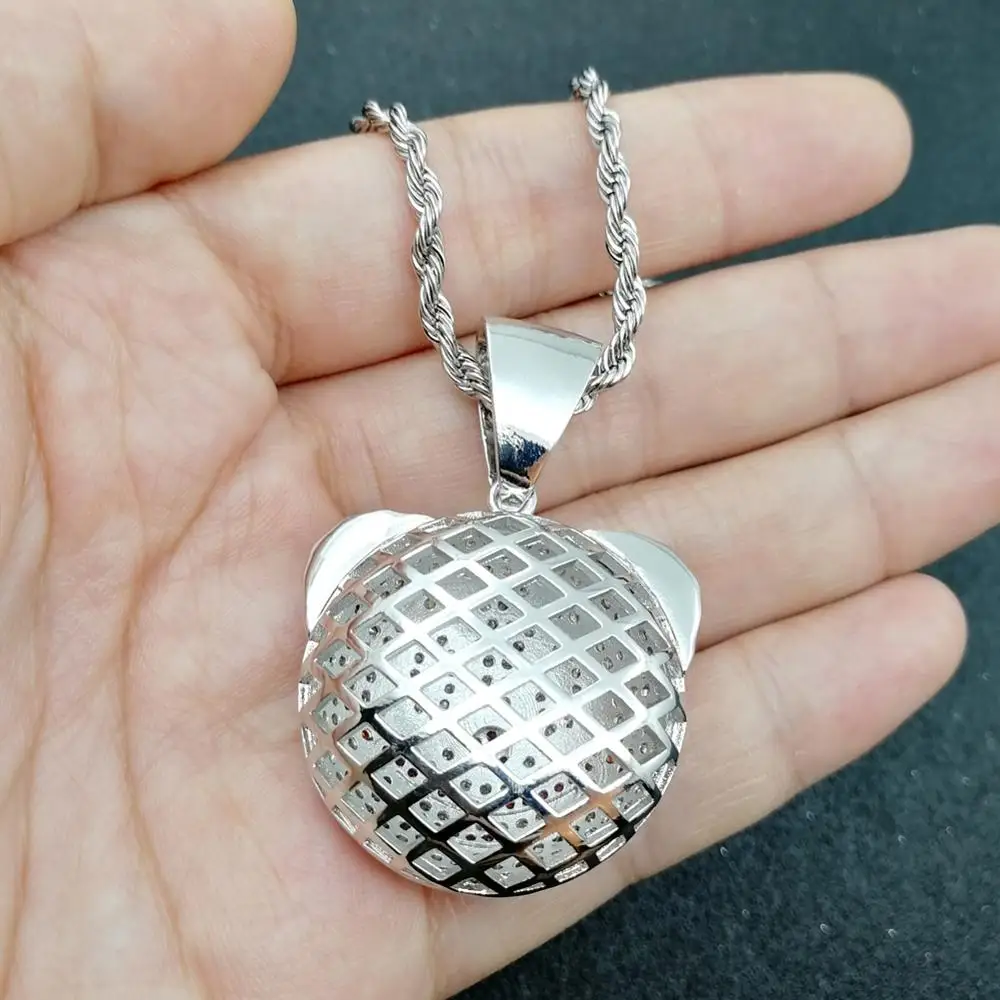 Латунь CZ ювелирные изделия прекрасный мультфильм голова клоуна кулон с портретом детский подарок хип-хоп ожерелье CN156