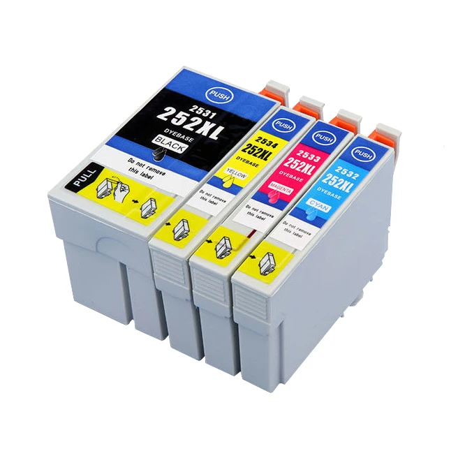 4X 252XL 252 чернильные картриджи совместимые с Epson анализатором WF 3640 7610 7620|Чернильные
